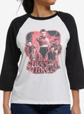 Stranger Things Group Girls Raglan T Shirt