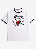 Stranger Things Hellfire Club Black White Ringer T-Shirt | Premium Unisex T-Shirt, Trending Graphic Tee