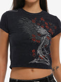 Affliction Skeleton Roses Girls Baby T Shirt