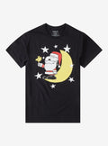 Peanuts Santa Snoopy Night Sky TShirt T-Shirt | Fan Favorite Artwork | Great For Christmas Season