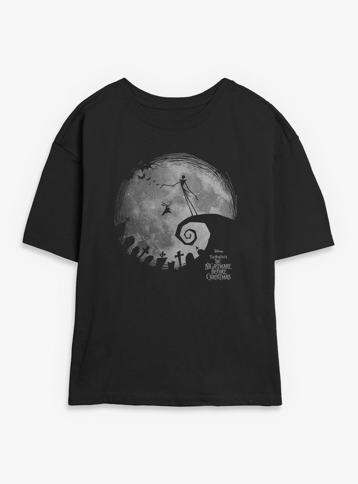 Disney The Nightmare Before Christmas The Nightmare Moon Girls Skimmer TShirt T-Shirt | Vintage Christmas Look | Perfect For Daily Wear