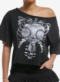 Invader Zim Gir Rib Cage Girls Off Shoulder T Shirt