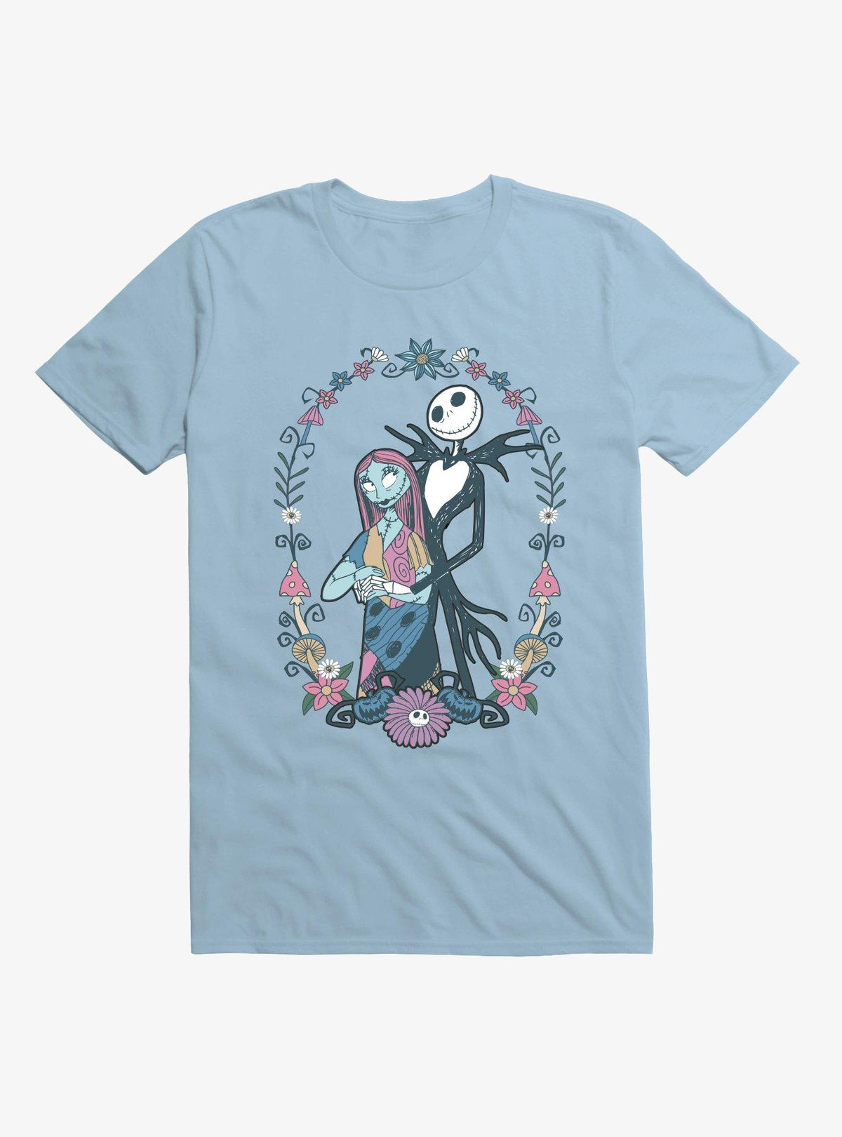 Disney The Nightmare Before Christmas Jack and Sally Flowers TShirt Hot Topic Exclusive T-Shirt | Holiday Edition | Great For Christmas Season