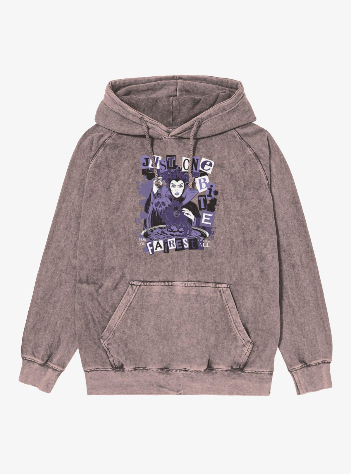 Villains Snow White Evil Queen Just One Bite Block Letters Mineral Wash Hoodie Hot Topic Exclusive