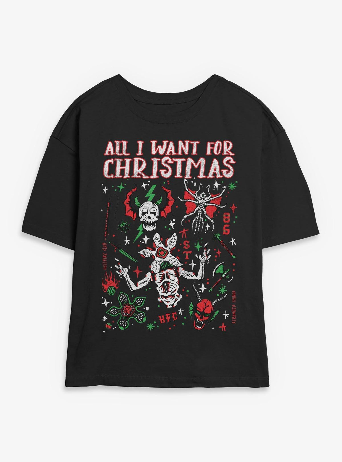 Stranger Things Christmas Flash Sheet Girls Skimmer T-Shirt T-Shirt | Viral Style | Great Gift Idea