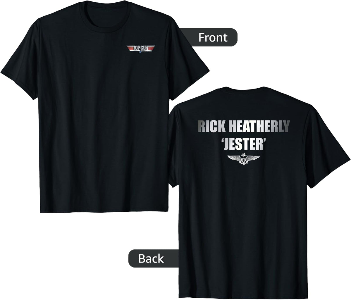 Top Gun Rick Heatherly Jester Front Back Apparel Clean Design