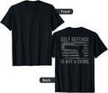Self Defense Is Not A Crime 9mm Pistol Pro Gun On Back Apparel Clean Design