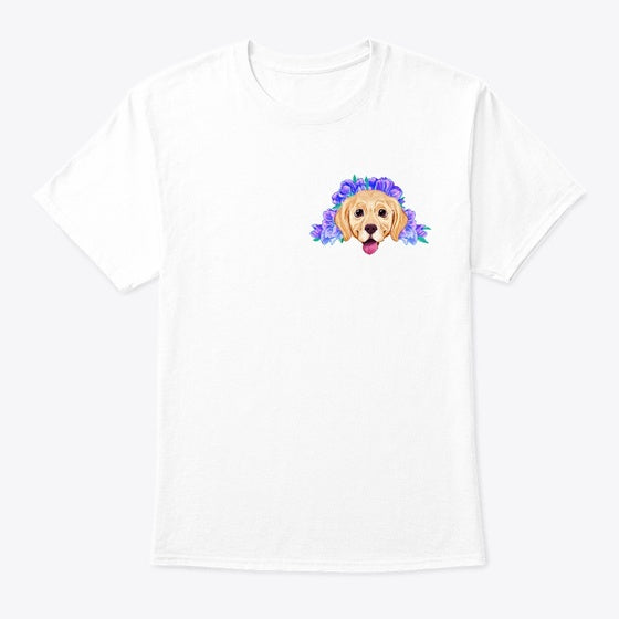 Labrador with Flowers | Premium Unisex T-Shirt, Trending Graphic Tee