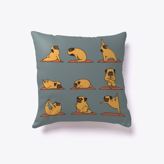 PUG YOGA Indoor Pillow | Premium Unisex T-Shirt, Trending Graphic Tee