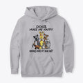 Dogs Make Me Happy Hoodie | Premium Unisex T-Shirt, Trending Graphic Tee