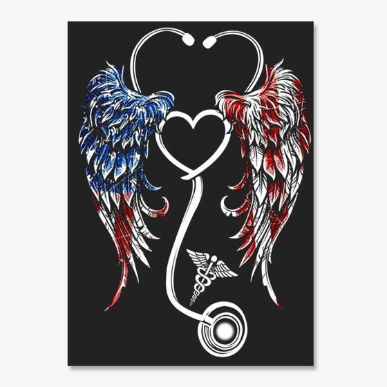 Nurse American Flag Angel Veteran Wing