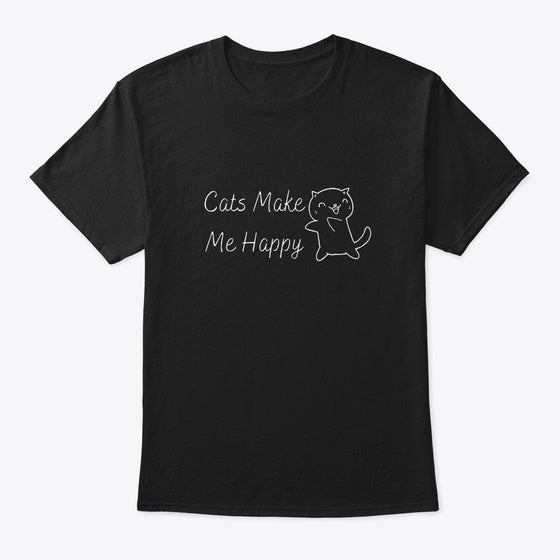 Cats make me happy | Premium Unisex T-Shirt, Trending Graphic Tee