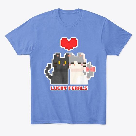 Lucky Ferals 8 Bit Love Video Game Cats | Premium Unisex T-Shirt, Trending Graphic Tee