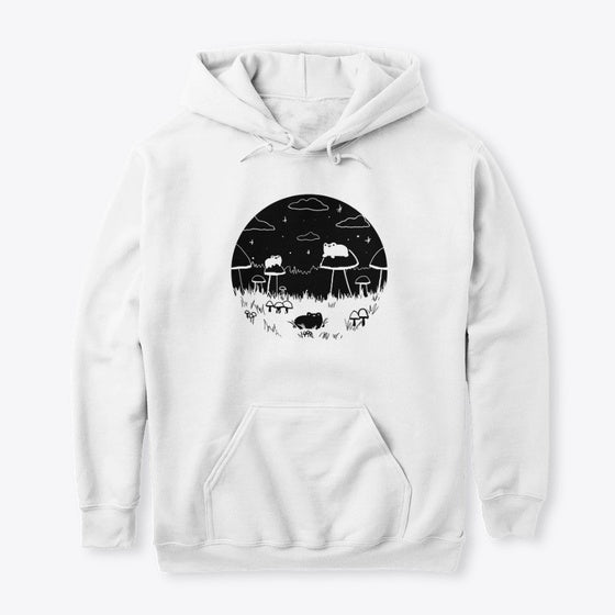 Frogs and Mushrooms in the Night | Premium Unisex T-Shirt, Trending Graphic Tee