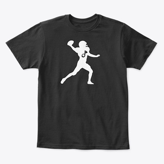 QB Football Youth T White Black Outline Apparel Trending US Daily Wear