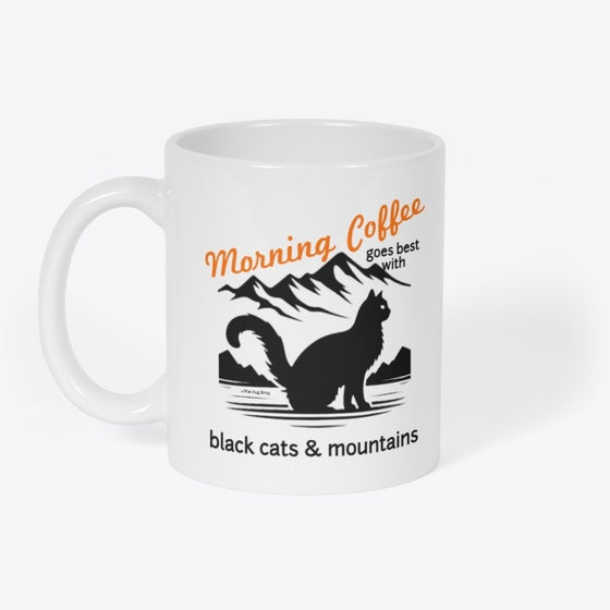 Coffee cats amp mountains mug | Premium Unisex T-Shirt, Trending Graphic Tee
