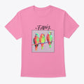 Fawn Parrots Pink | Premium Unisex T-Shirt, Trending Graphic Tee