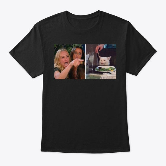 Woman Yelling at Cat meme | Premium Unisex T-Shirt, Trending Graphic Tee