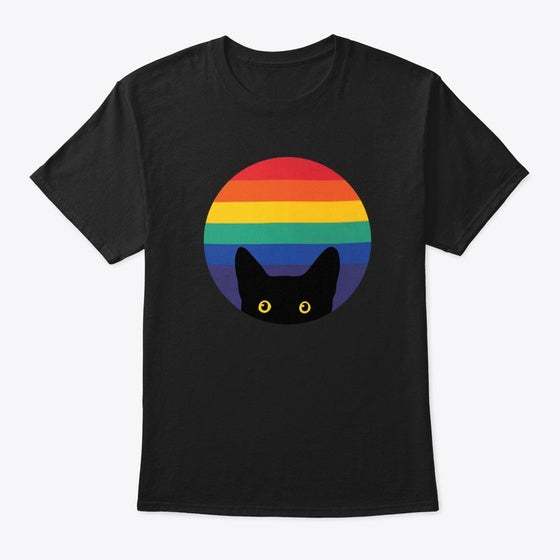 Peeking Cat In Rainbow Circle