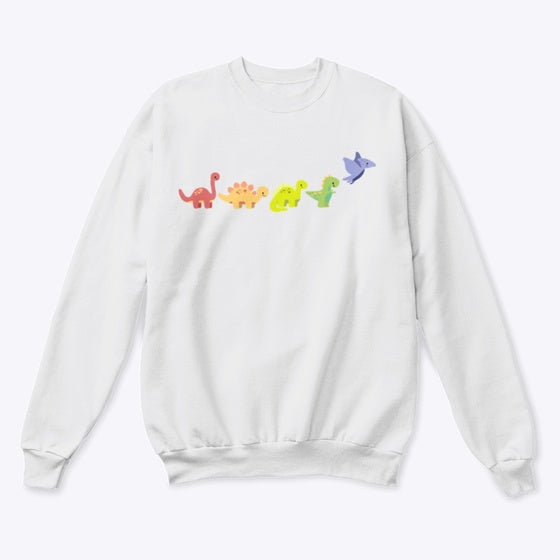 RAINBOW DINOS Premium Pullover | Premium Unisex T-Shirt, Trending Graphic Tee