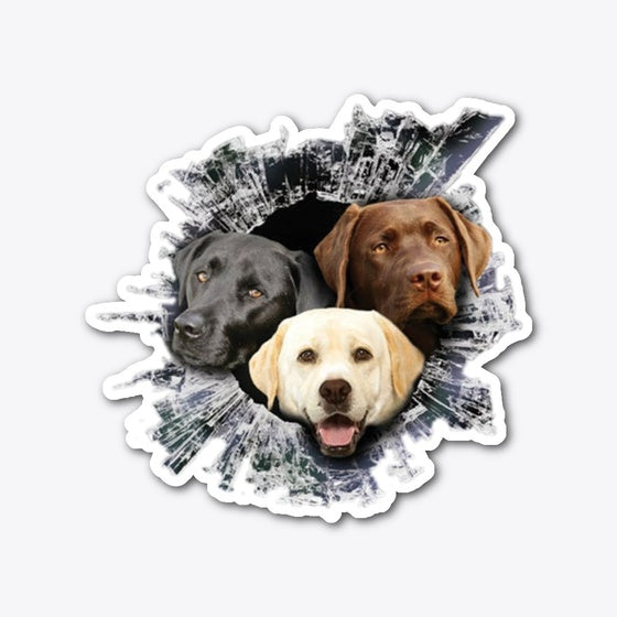 3D Labrador Car Stickers | Premium Unisex T-Shirt, Trending Graphic Tee