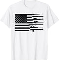 Guns American Usa Flag Funny Military Gun Lover Weapons Mens Apparel Everyday Wear