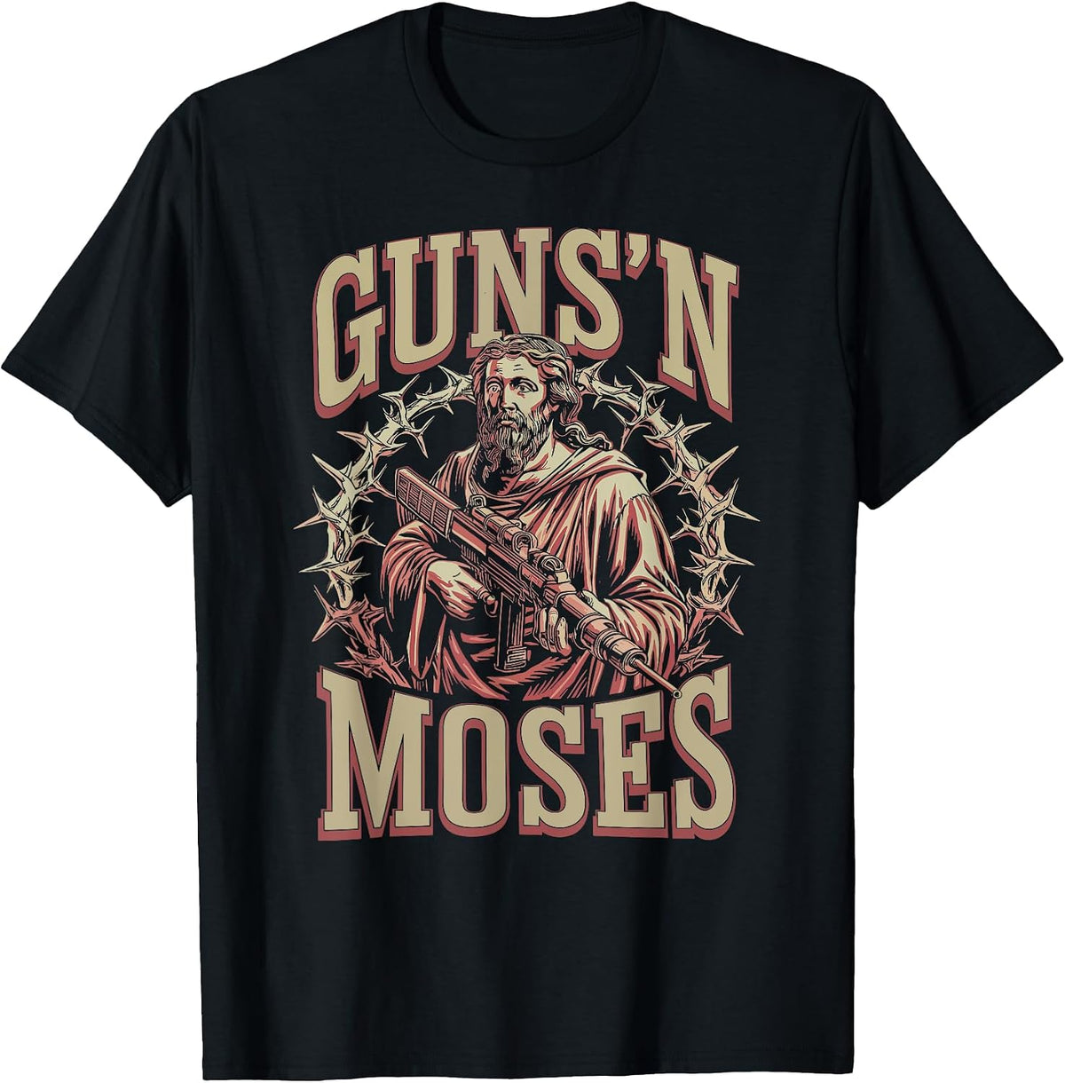 Guns N Moses Religious Christian Bible Gun Lover Apparel Minimal Style