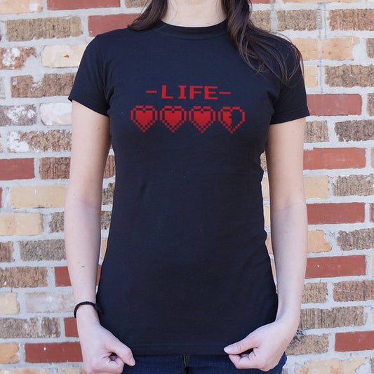 8 Bit Life Hearts T Shirt Gift Ready