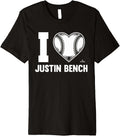 I Heart Justin Bench Prospect Baseball Fan Gear Premium Apparel Minimal Style