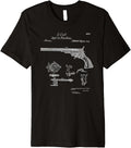 Vintage Patent Print 1839 Revolver Western Gun T Shirt Premium T Shirt Minimal Style