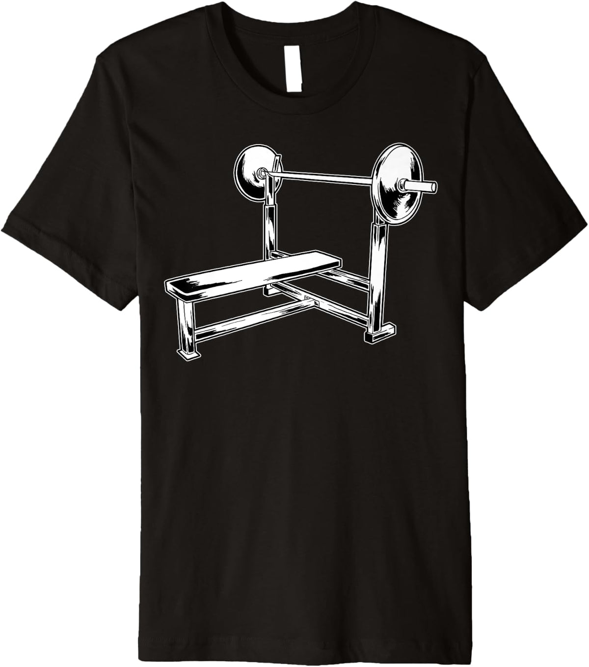 Weightlifting Bench Press Illustration Fitness Equipment Premium Apparel US Trend