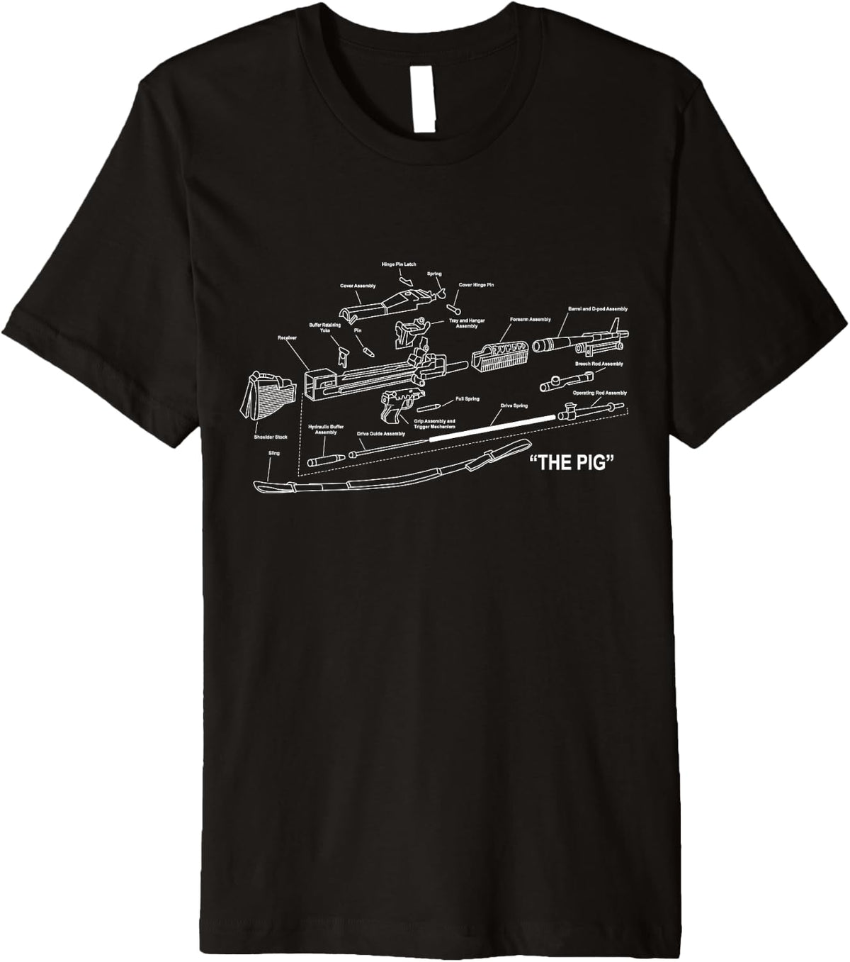The Pig Gun Parts Diagram Military Automatic M60 Premium Apparel Everyday Wear