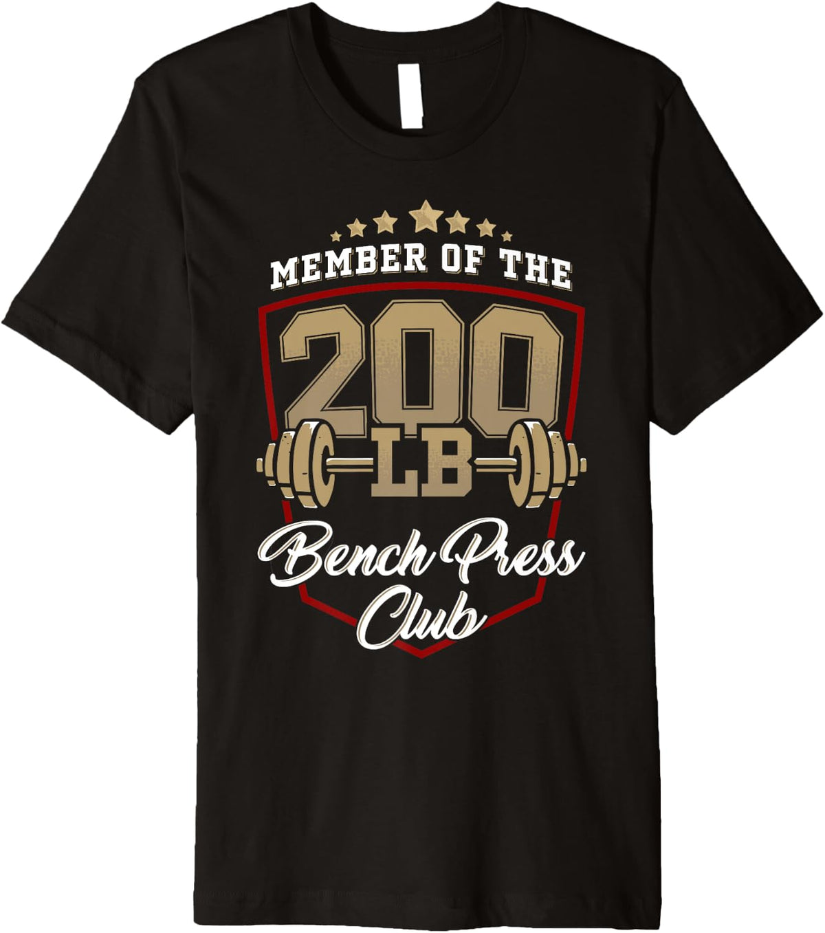 200 Lbs Pound Bench Press Club Gym Weightlifting Powerlift Premium Apparel Premium Print