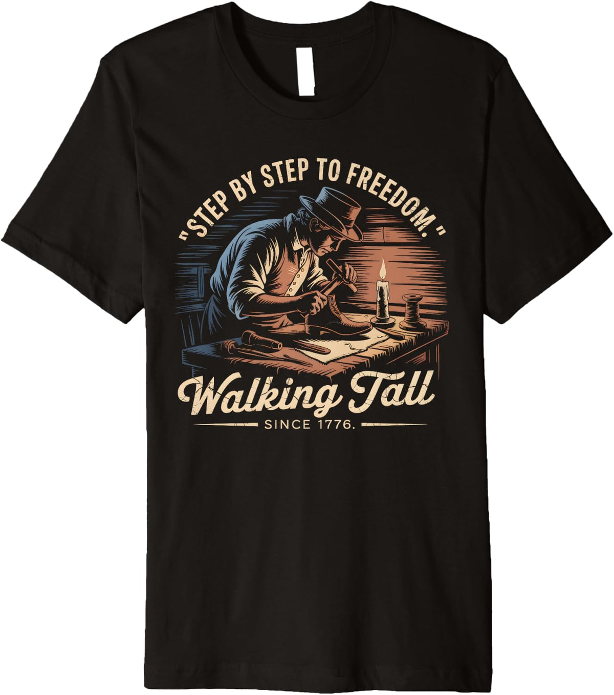 Vintage 4th Of July Cobbler Workbench 1776 Freedom Premium Apparel Premium Print