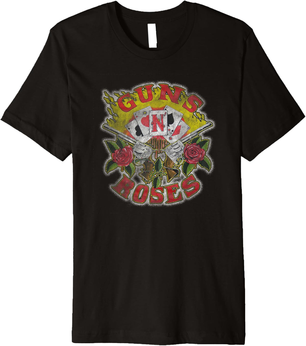 Guns N Roses Official Cards Distress Premium Apparel Clean Design