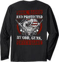 Guts Glory Fun 2nd Amendment Flag Guns Backside Long Sleeve Apparel Clean Design