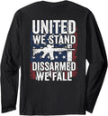 United We Stand Disarmed Fall Usa Gun Rights On Back Long Sleeve Apparel Premium Print