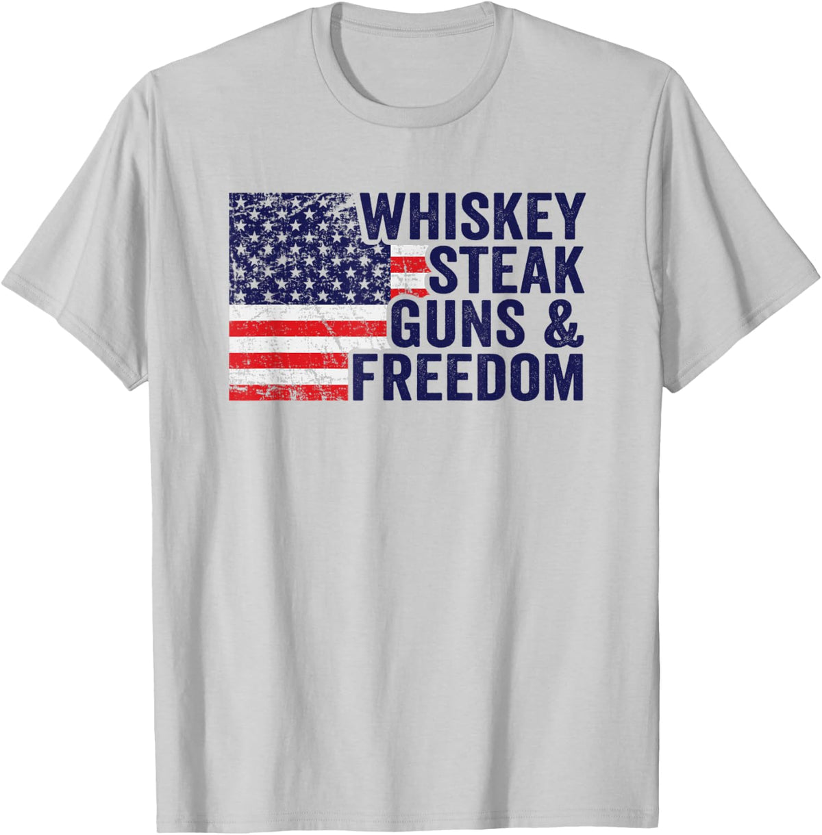 Whiskey Steak Guns Freedom Funny Bbq Grill Drinker Flag Apparel Everyday Wear