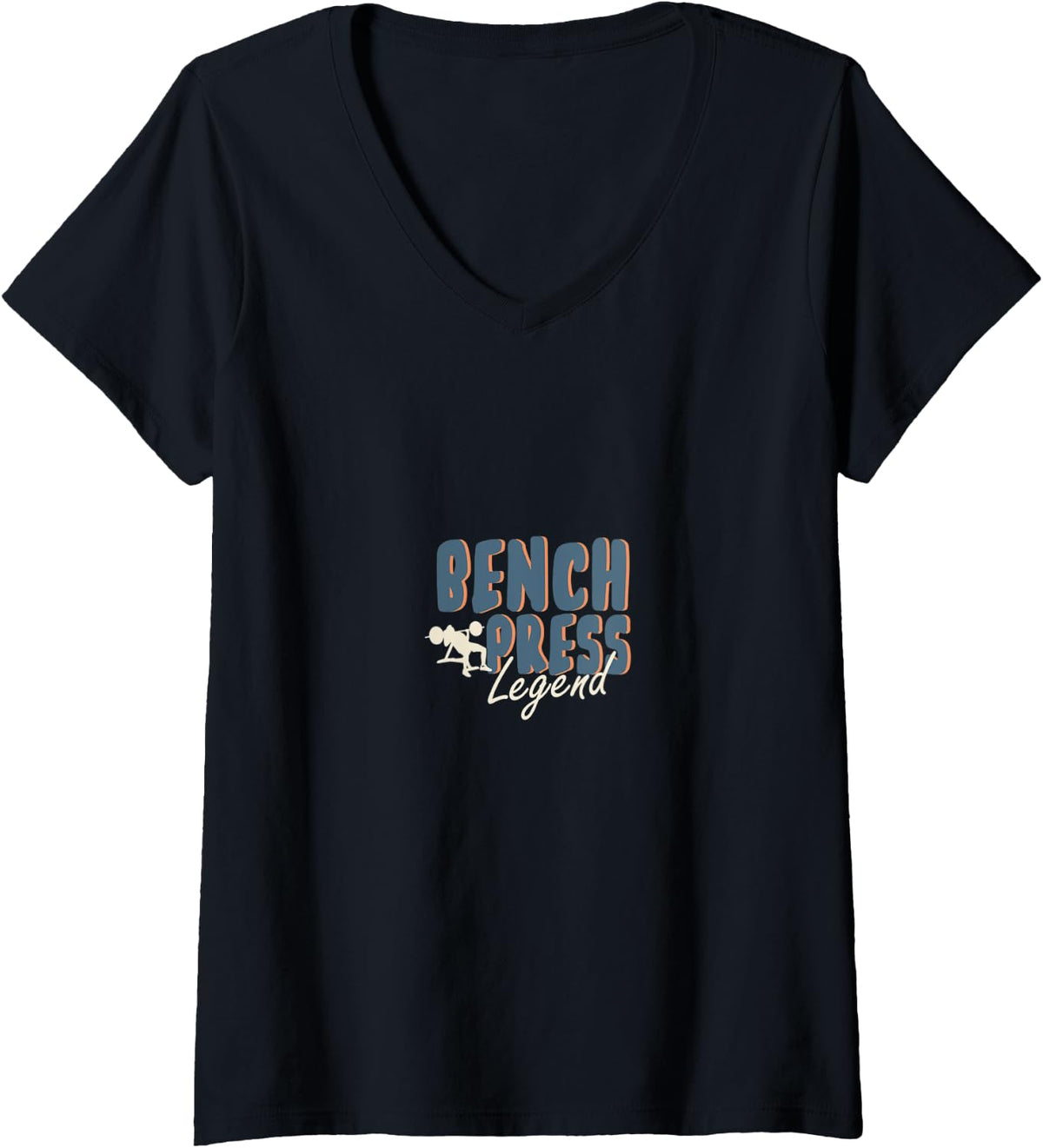 Womens Benchpress Legend Powerlifter Gym Training Lifting V Neck Apparel US Trend