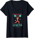 Womens Powerlifting Legend Deadlift Squat Gym V Neck Apparel US Trend