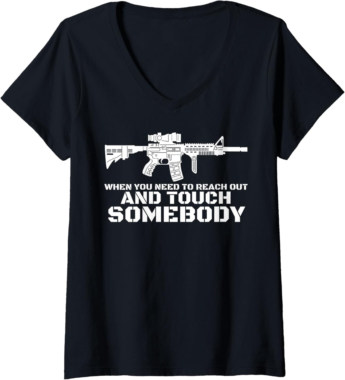 Womens Sniper Assault Rifle 50 Cal Pro Gun T Shirt For Men Women V Neck T Shirt Clean Design 3