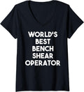 Womens World S Best Bench Shear Operator V Neck Apparel US Trend