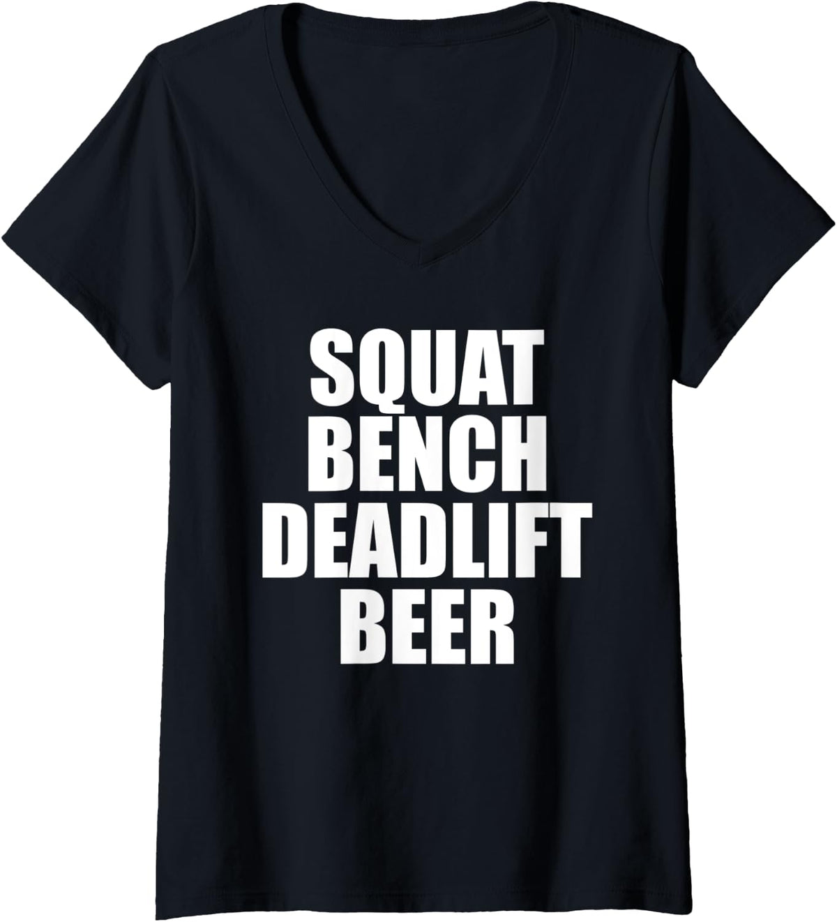 Womens Squat Bench Deadlift Beer V Neck Apparel Clean Design