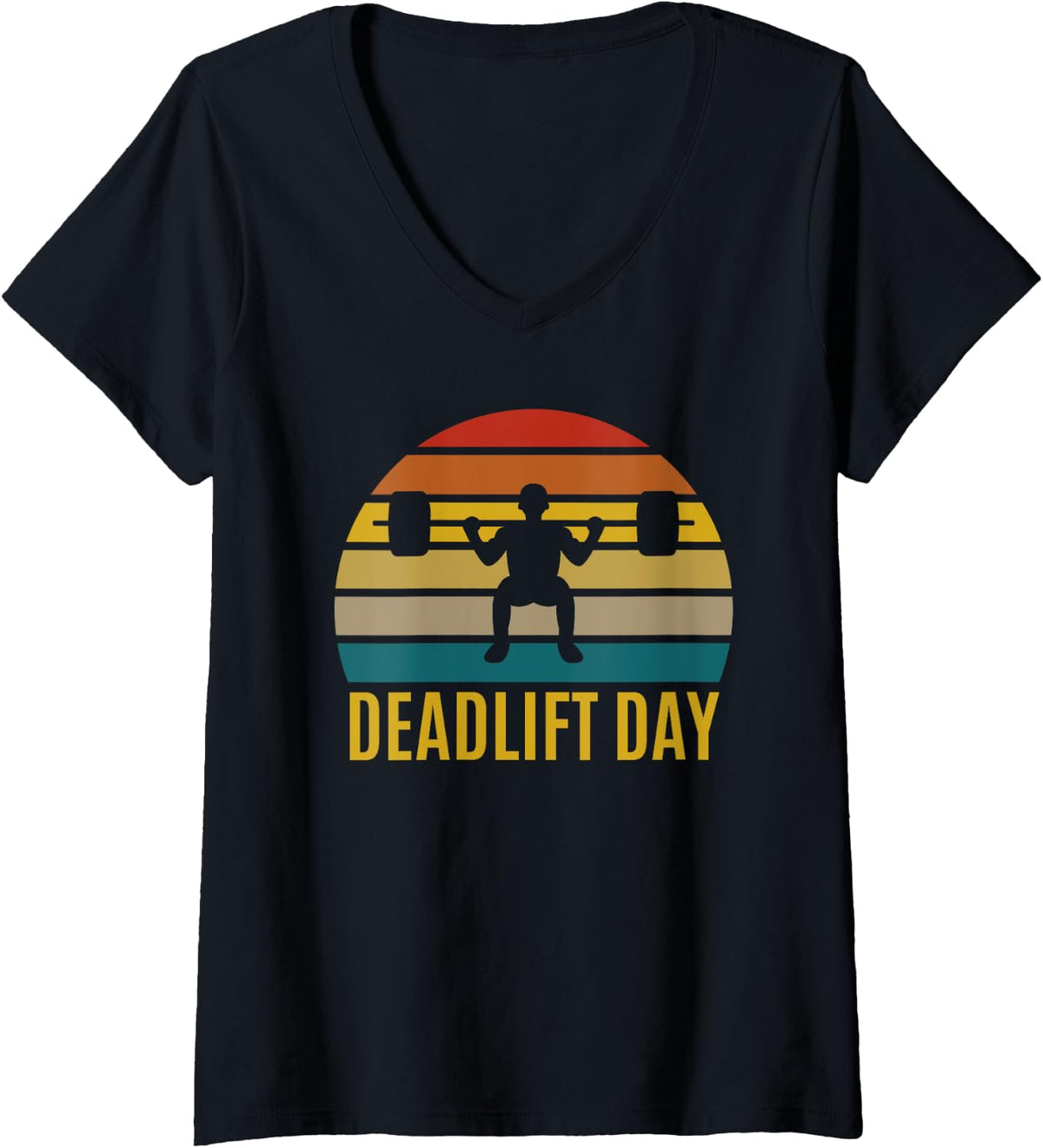 Deadlift Day Training Powerlifter Barbell V Neck Apparel Minimal Style