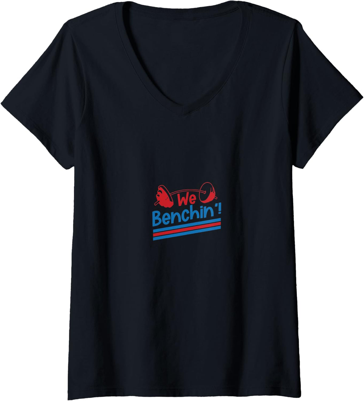Womens Benchpress Powerlifter Gym Training Powerlifting V Neck Apparel Minimal Style