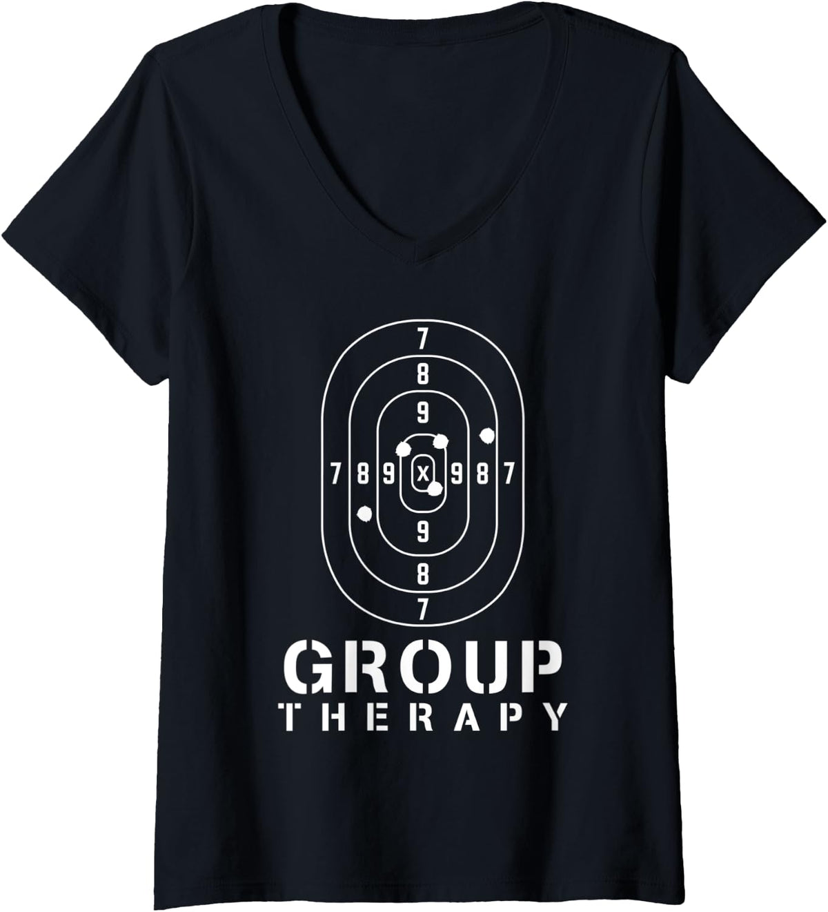 Womens This Is My Group Therapy Gun Range V Neck Apparel Everyday Wear