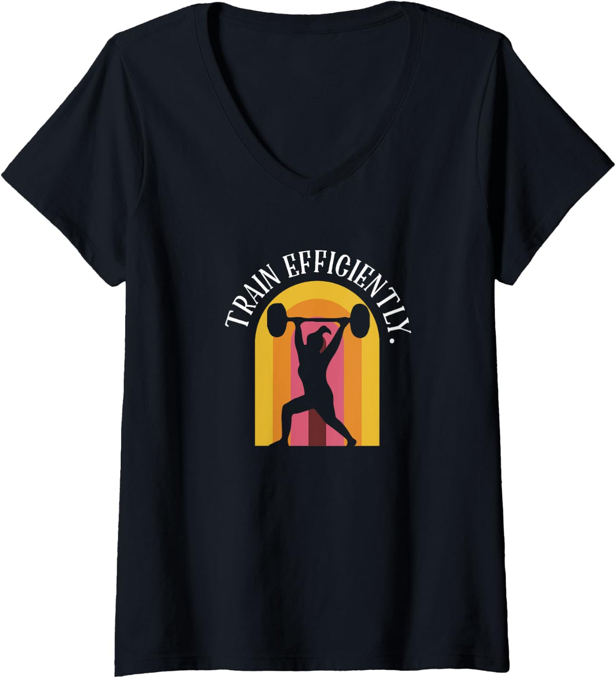 Train Deadlifts Powerlifter Gym Barbell V Neck Apparel Clean Design