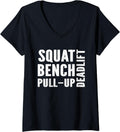 Womens Squat Bench Deadlift Pull Up Fitness Powerlifter V Neck Apparel US Trend