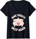 Womens Squat Squatting Benchpress And Deadlift Sumo Depth V Neck Apparel Gift Ready
