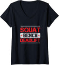 Womens Powerlifting Squat Bench Deadlift Perfect For A Bodybuilder V Neck Apparel Gift Ready